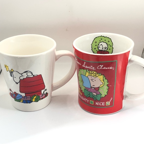 Peanuts Dining Snoopy Peanuts Christmas Mugs2 Poshmark